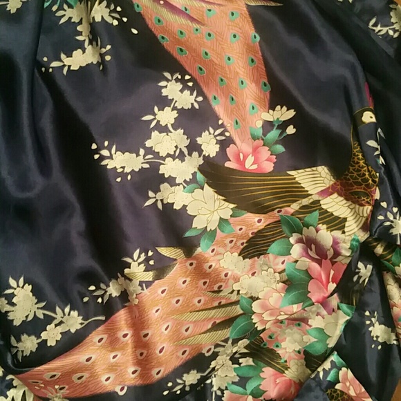 Navy silk robes - Picture 2 of 2